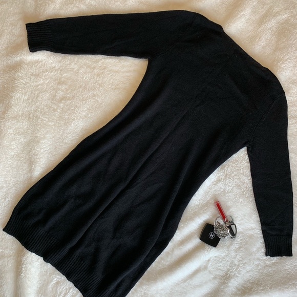 ☀️sale! {EXPRESS} Black 3/4 Sleeve Sweater Dress - Picture 2 of 6